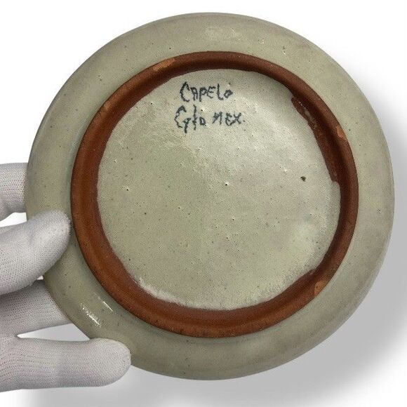 Two Capelo Studio Guanajuato 6” Mexican Pottery Wall Plates Fruits Signed - Picture 4 of 9
